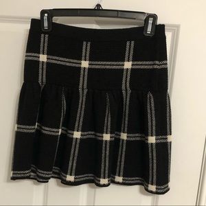 Cynthia Rowley black and white plaid mini skirt